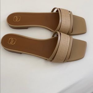 Malone Souliers Demi Raffia Slide Sandals